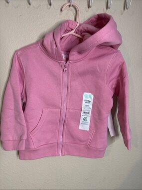 wonder nation Pink Full-Zip Hooded Sweatshirt for Toddlers